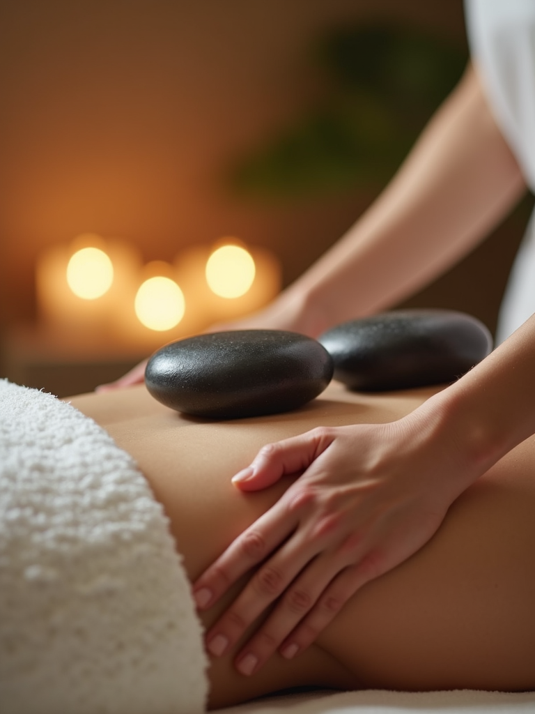 Hot stone relaxation massage at Calgary Healing Hands Wellness